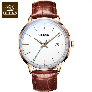 

Best brand men's watch, OLEVS leather stainless steel watch, men's waterproof luminous watch, men's fashion watch