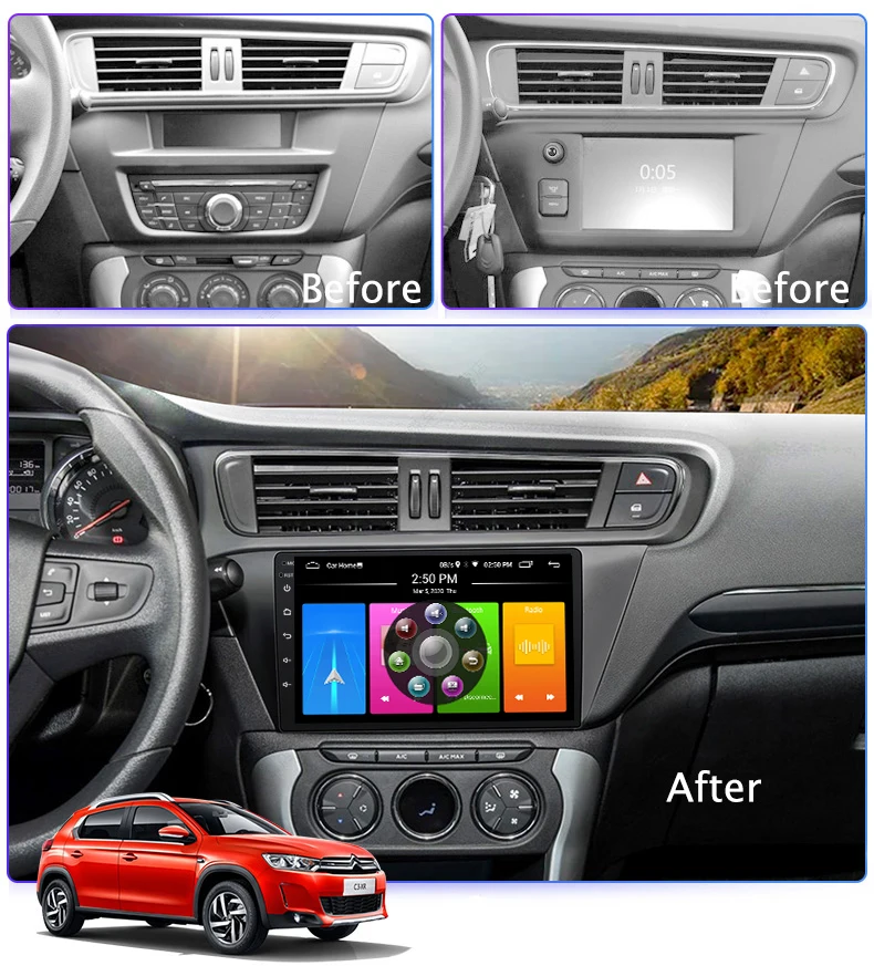 Android 10 GPS для Citroen C3 XR Авторадио 2 Din автомобильное стерео радио авто мультимедийная