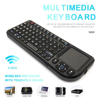 

For Multi-media PC Android TV Box 1pc 2.4GHz Wireless Waterproof Keyboard Portable Colorful Lights Keypad With Touchpad Pohiks