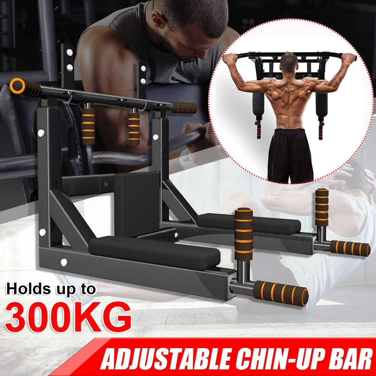 Permalink to NEW Multi Wall Mounted Pull Up Bar Dip Station Loading 300 KG Chin Up Bar Fitness Equipment for Home Gym Sport Workout