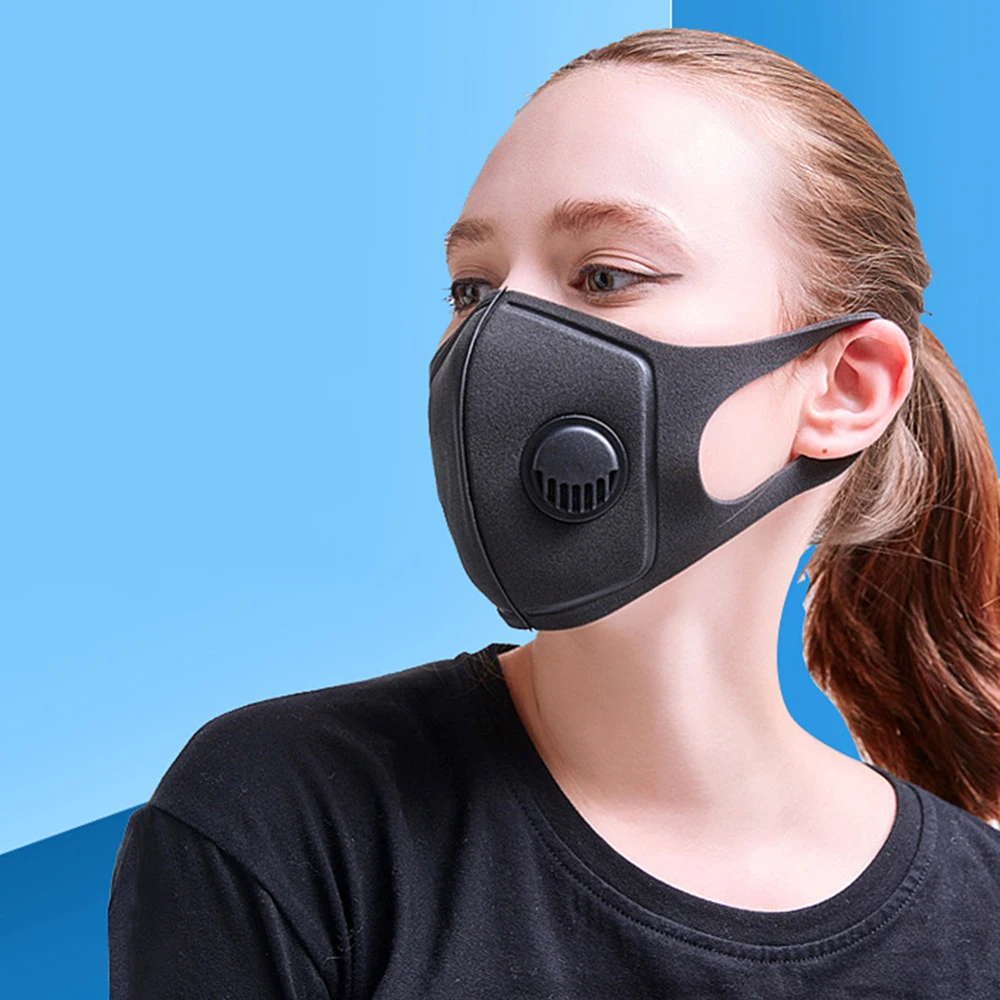 

PM2.5 Breathing Mask Washable Reusable Mouth Cover Dustproof Respirator Safety Mask with Breath Valve Anti-fog Face Masks