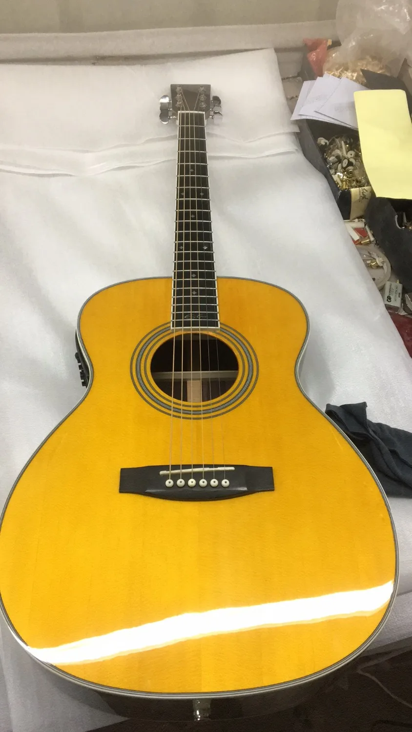 

2018 New + Factory + OM28 acoustic guitar OM-28 acoustic electric guitar round body classic acoustic guitar solid top guitar