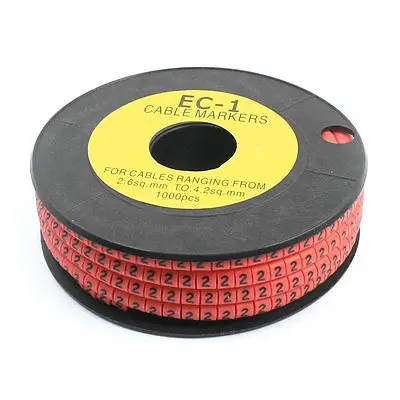 

EC-1 2.6-4.2mm2 Concave Shaped 2 Printed Cable Marker Label Pink 1000 Pcs