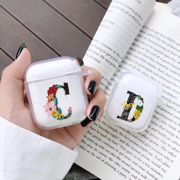 

Soft Cute Earphone Case For Apple airpods Case Luxury Original Art Letter Airpods Case in Earphone Accessories 26 letters Coque