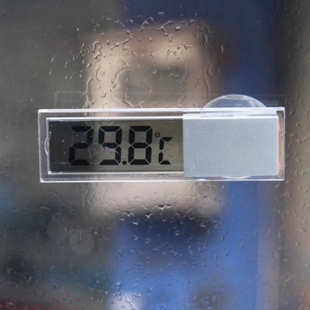 Car Hőmérő Osculum Típusú Celsius Fahrenheit Lcd Digitális Hőmérsékletek Mérőszívó Csésze Beltéri Kültéri - Image 5