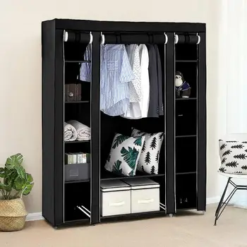 

Large size Modern Simple Wardrobe Non-woven Fabric Folding Cloth Storage Cabinet DIY Assembly Easy Install Reinforcement HWC
