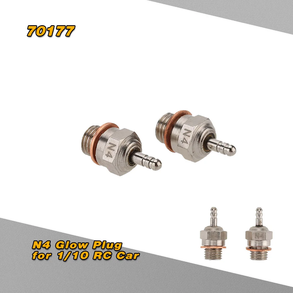 

2 Pcs 70117 N4 Glow Plug Spark Plug for 1/10 HSP RC Car