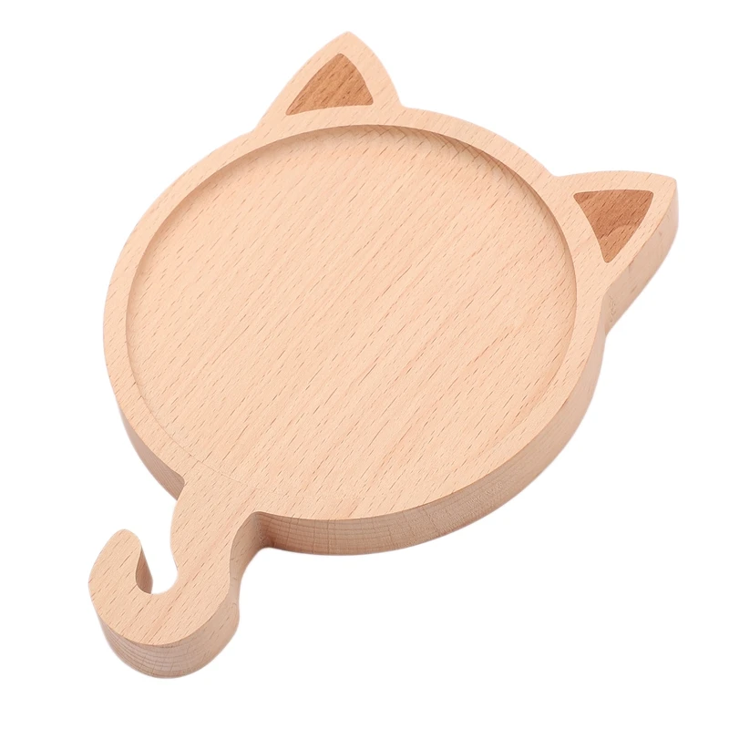 Cartoon Kitten Storage Tray Dishes Plate Children Candy Snacks Fruit Kitchen Storage Box Tableware Cutlery