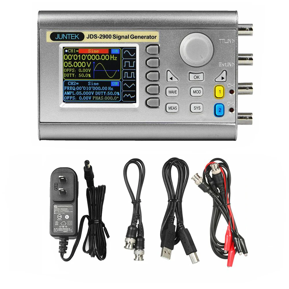 JUNTEK JDS2900 series 15MHz- 60MHz DDS function signal generator CNC dual-channel frequency counter Arbitrary waveform generator 6