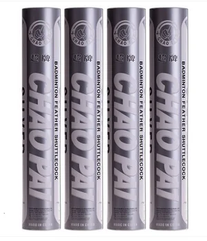 

5tube Badminton Shuttlecock Silver ChaoPai Duck Feather Class A Flight Performance Shuttle Best for Club Birdie Ball L2112-5SPA