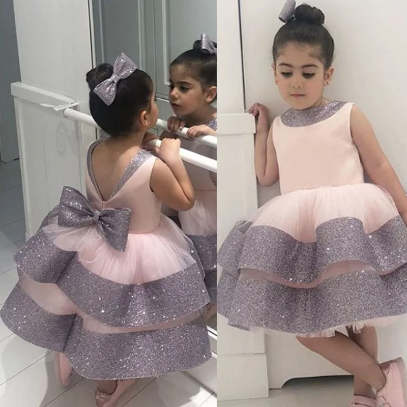 0-24 Month Baby Girls Dress For Newborn 1st 2 Year Birthday Elegant Princess Tutu Christening Gown Infant Sequin Wedding Clothes | Мать и