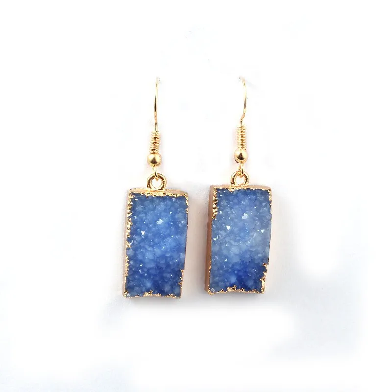 Bijoux Geometric Wedding Druzy Resin Earrings Drop Earrings For Women Jewelry Statement Pendientes Mujer Moda 2019 Ohrringe