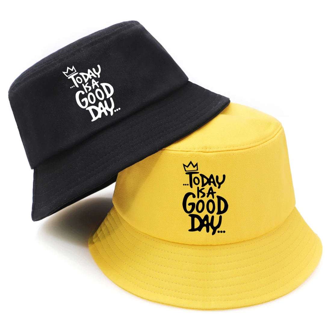 

Today is a good day Sunscreen Bucket Hats Fashion Hip Hop Fishing Hat Ladies Outdoor Simple Beach Sun Hat Casual Bob Chapeau