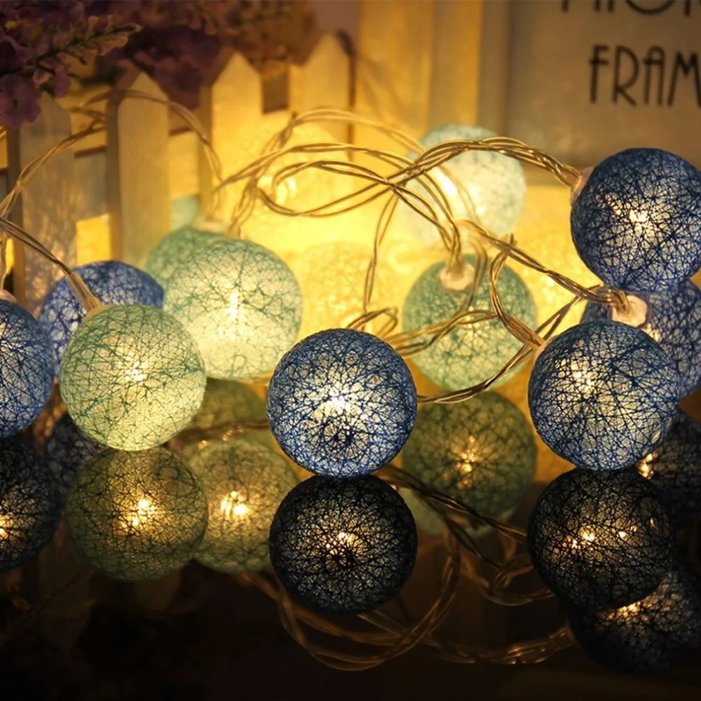 

Creative Wool Ball Lamp Battery Operated LED Light String Home Indoor Decor Fairy Light for Christmas Wedding Party Glowing Tool