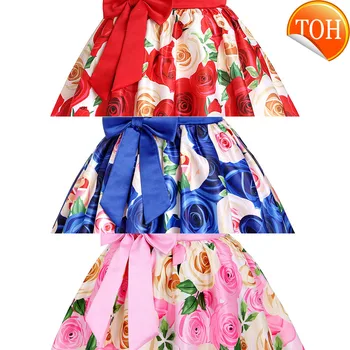 

Baby Girls Dress Elegant Blooming Rose Flower Garden Cotton Christmas Halloween Princess Wedding Party Costume Kids Dresses