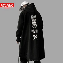 AELFRIC хип хоп вышитый буквенным принтом мужской Тренч куртки осень зима мода повседневная Уличная Harajuku карманы Водолазка Пальто