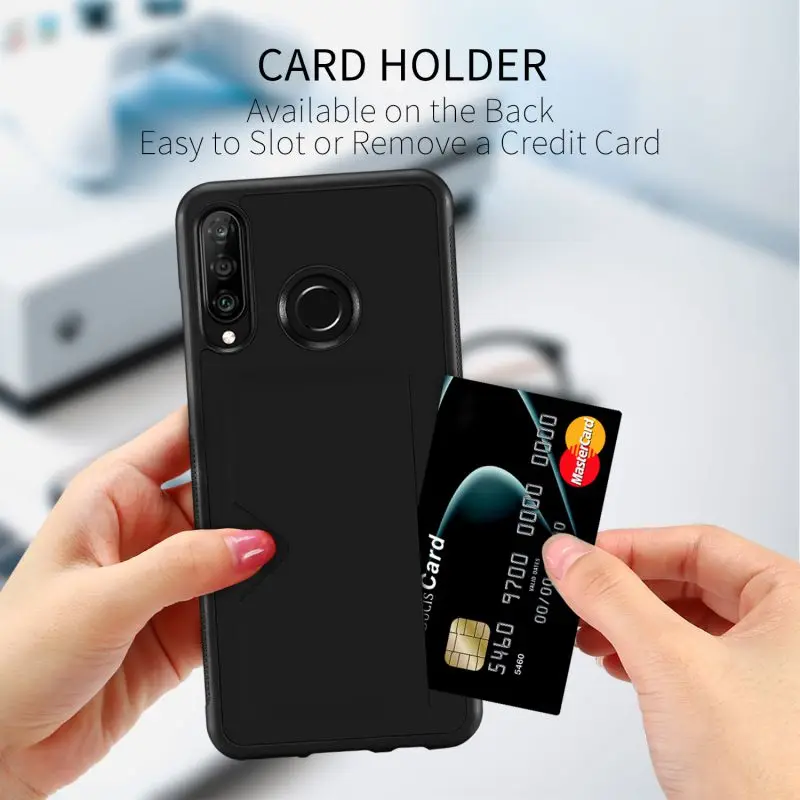 Cases For HUAWEI P30 Lite With Card Slot Solid Color Full Protective Anti-skid Dust-resistant Mobile Phone Covers