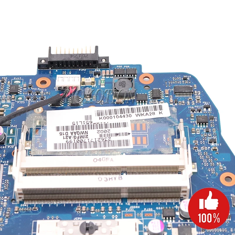 NOKOTION 3D Veison материнская плата для ноутбука Toshiba Satellite A660 A665 материнская плата K000104430 K000112450 NWQAA LA-6062P GT330M gpu
