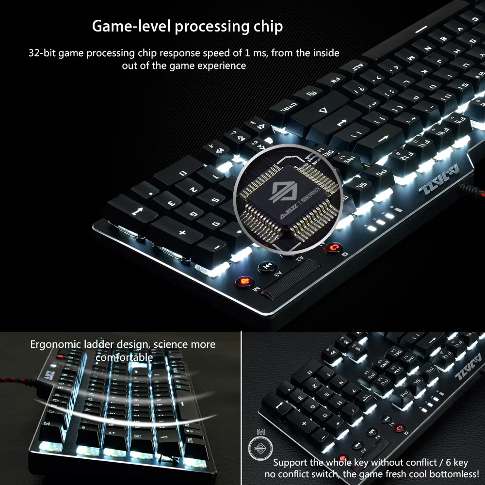 Механическая клавиатура Ajazz assassin II из сплава ak35i Мультимедийная Игровая с