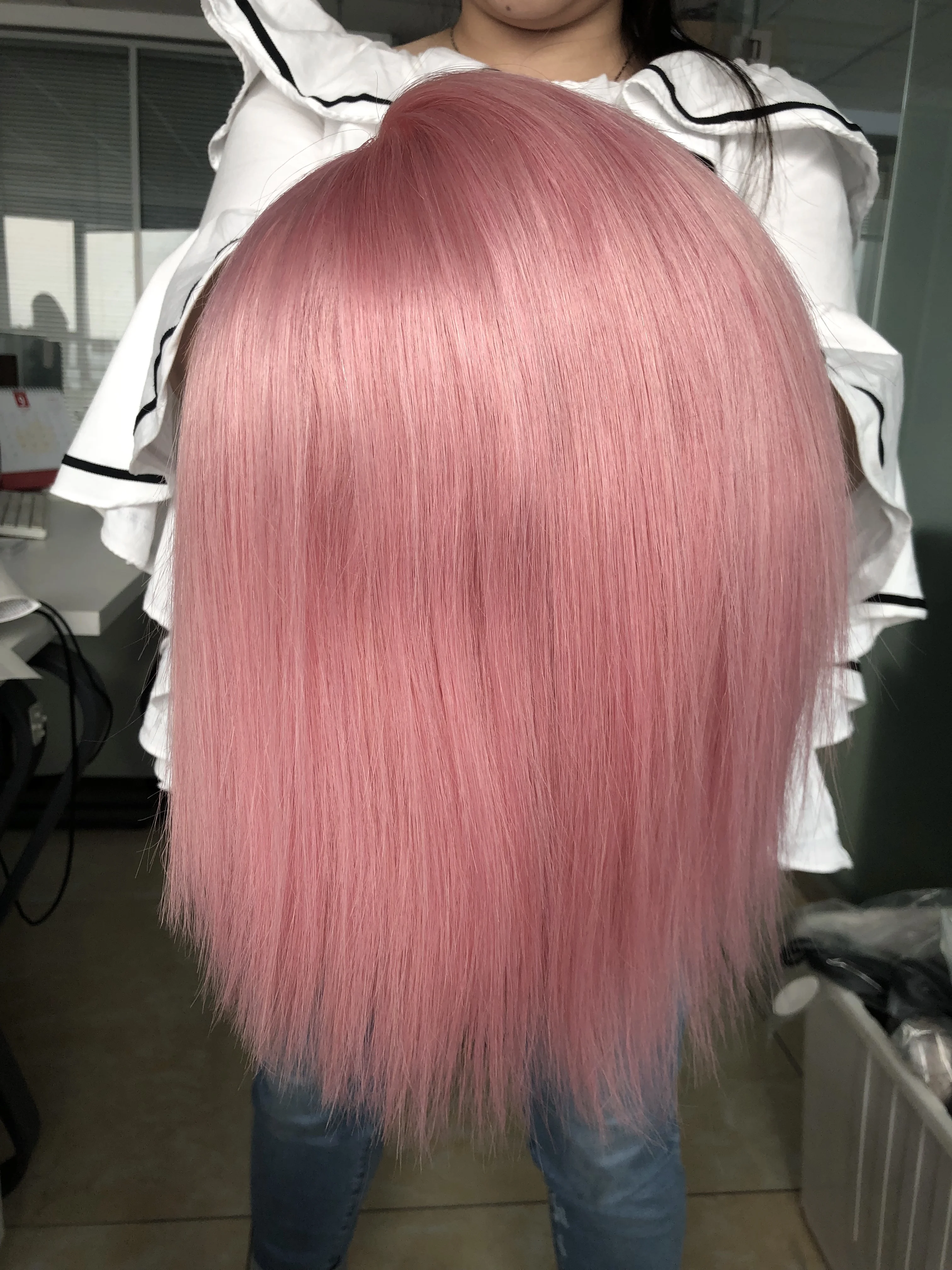 QueenKing парик для волос на шнурках 13*4 180% детский розовый парик для Боба шелковистые прямые волосы часть предварительно сорванные бразильские человеческие волосы remy