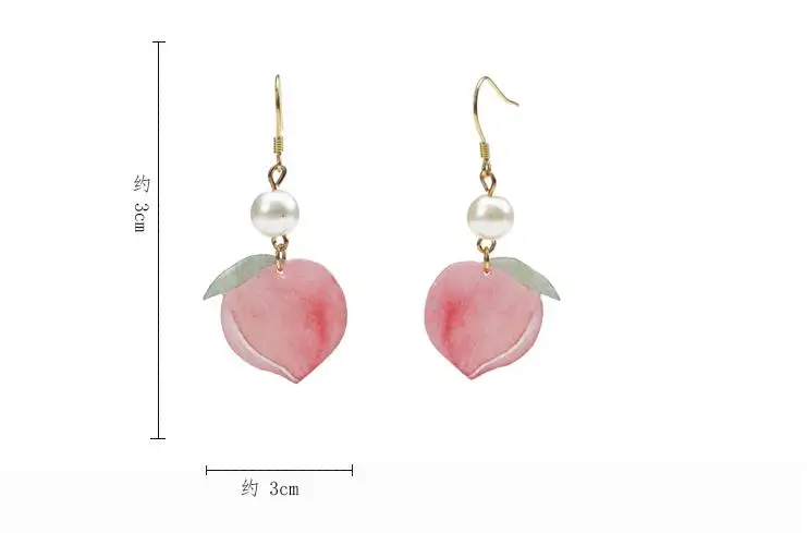 Kawaii Pink Peach Acrylic Earrings - Limited Edition