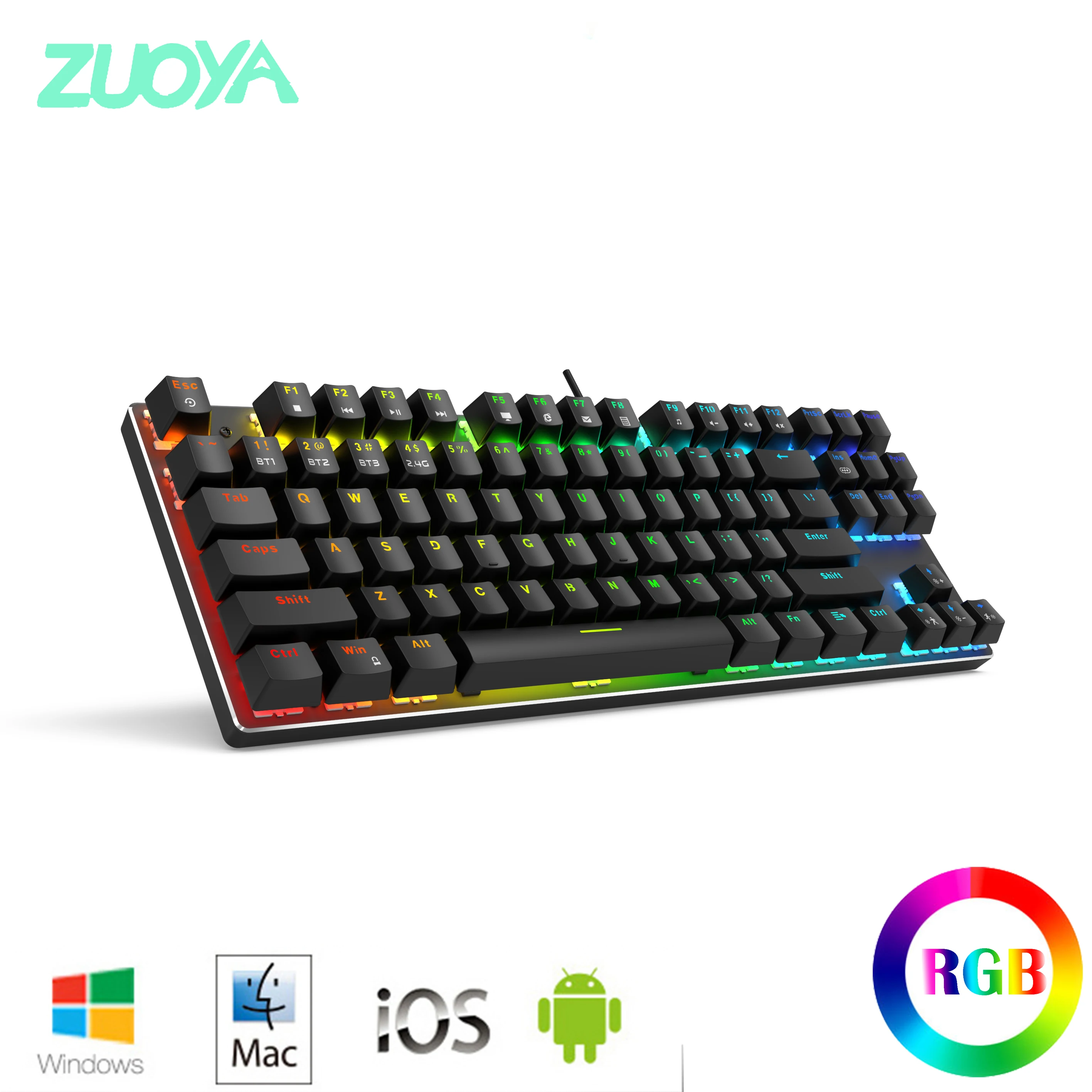 Механическая клавиатура ZUOYA X78 беспроводная Bluetooth 2 4 ГГц три режима 80% RGB