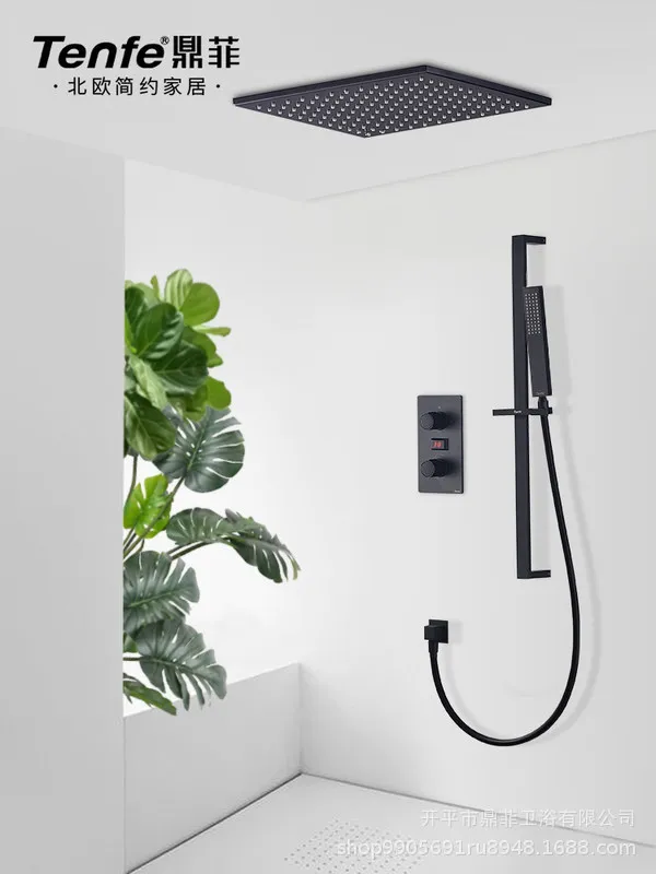 

Ding Fei Constant Temperature Number Refined Copper Concealed Tent Embed Wall Type Shower Shower Suit Suspended Ceiling Attract