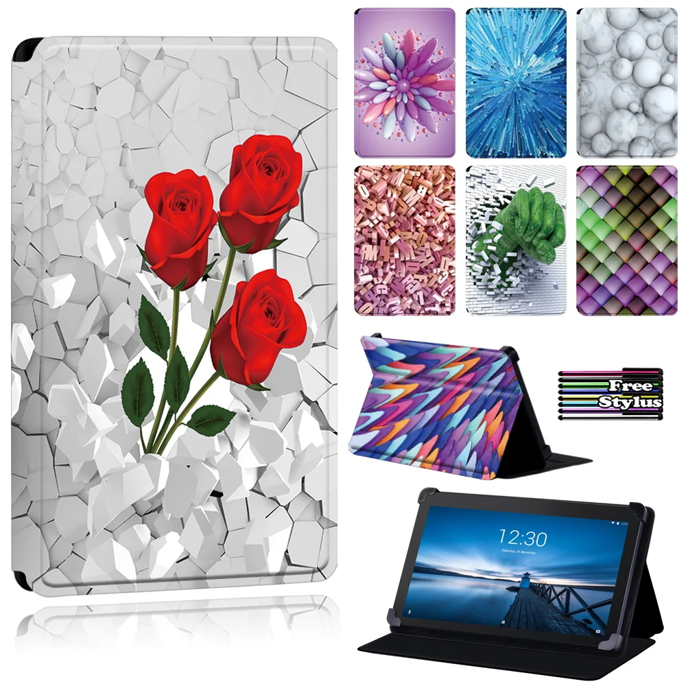 

Tablet Case for Lenovo(Tab E7/Tab E8) Cover Case for Lenovo Tab E10 - 3D Pattern Flip Soft Leather Stand Protective Case + Pen