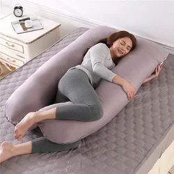 Oreiller de soutien au sommeil pour femmes enceintes, en coton, imprimé lapin, en forme de U, coussin de maternité, pendant la grossesse 