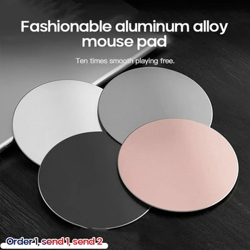 

1Pc Suitable For Home And Office Aluminium Alloy Waterproof Round Desktop Gaming Mouse Mat Pad Computer Accessory