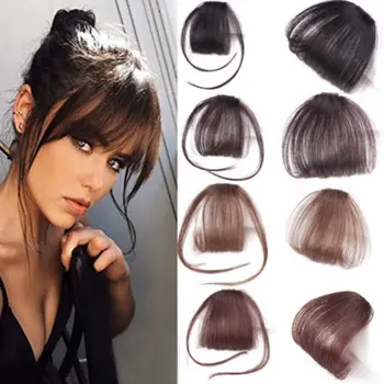 

1pcs Hot Sale Hair Clips Fringe Hair Pieces False Synthetic Hair On The Clips Thin Neat Air Bangs Hairpins Hair Extensions Clip