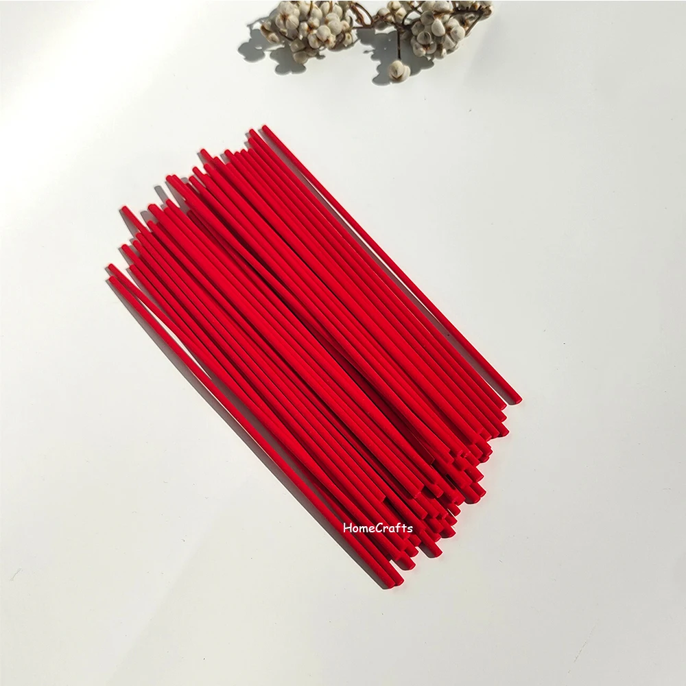 3mmx18cm Red Reed Diffuser Replacement Stick DIY Handmade Home Decor Extra Thick Fiber Rattan Reed Oil Diffuser Refill Sticks