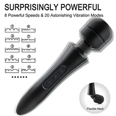 USB charging, 8 speed 20 frequency, Women And Men Massage stick 35x8cm Big Massager AV stick Sexy womensfashion Gift