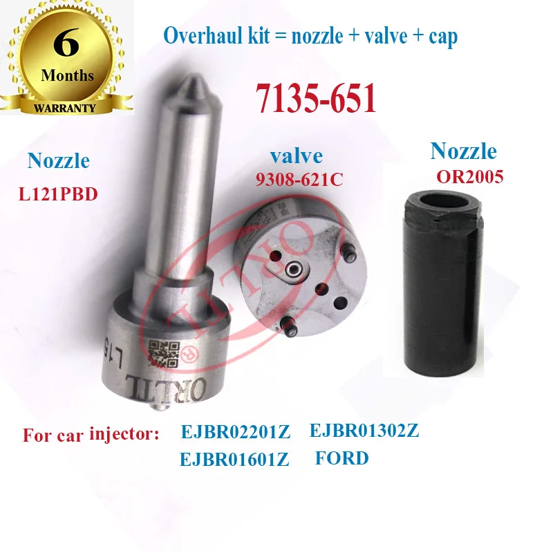 

NOZZLE L121PBD INJECTOR VALVE 9308-621C +NUT REPAIR KITS (7135-651) FOR EJBR01302Z EJBR02201Z EJBR01601Z 1S4Q9F593AF