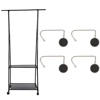 

1pcs Floor-Standing Coat Rack Metal Balcony Indoor Clothing Hanger & 4 Pcs Christmas Stocking Holders Mantle Hooks