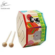 Новые детские игрушки деревянный барабан для раннего образования музыкальные игрушки для детей барабан Музыкальные инструменты для ребенка подарок деревянные игрушки