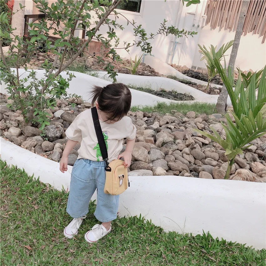 Small Big Brand Summer New Style Childrenswear Korean-style Men And Women Children Light Color Front Pocket Casual Cowboy C