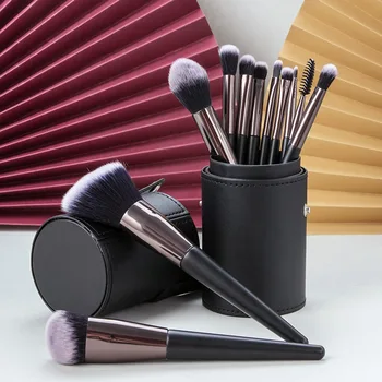 

11 PCs Makeup Brush Set Beauty Tool Wooden Handle Powder Foundation Brush Eye Brush Makeup Ronshadow