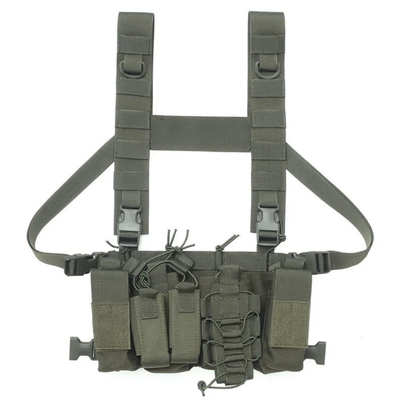 

Tactical Chest Rig Bag Radio Harness Chest Front Pack Pouch Holster Military Vest Chest Rig Bag Adjustable Two Way Radio Pocket