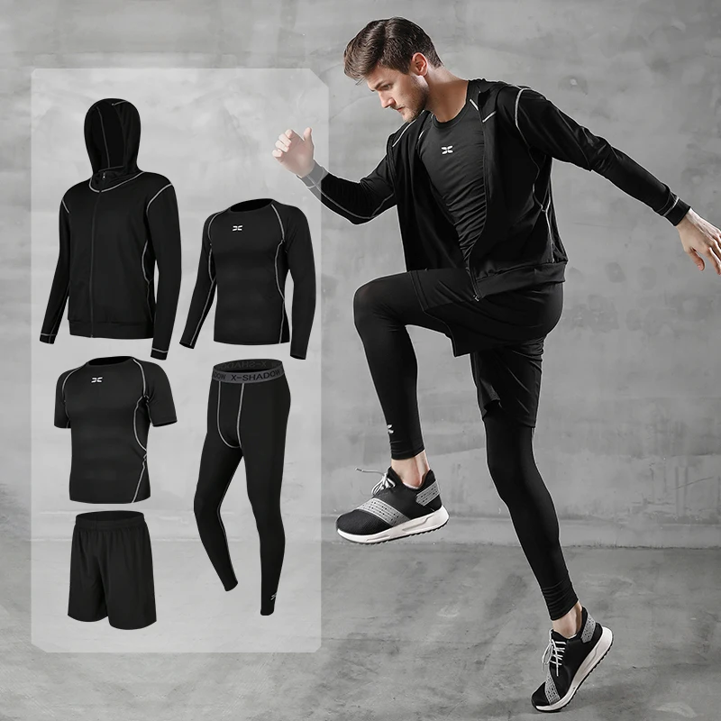 

Men Sportswear Suits Jogging Sports Set Gym Tights Training Clothing Training Running Tracksuit Compression Dry Fit Plus Size