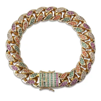 

2020 Hot Selling Handmade 7"/8" Color Ice Zircon Hip Hop Bracelet
