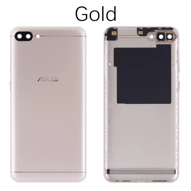 Задний корпус для ASUS Zenfone 4 Max ZC520KL задняя крышка батарейного отсека с боковой кнопкой+ Замена объективов камеры - Цвет: Gold