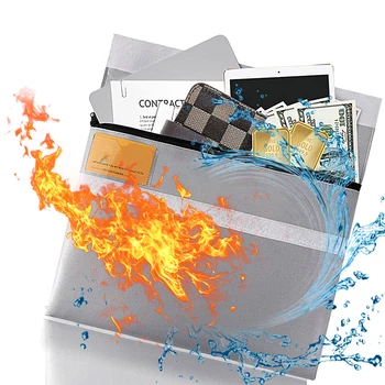 

Fireproof Document File Bag Anti High Temperature Safety Money Valuables Confidential file Protection Storage Bag