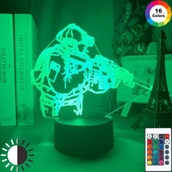 

American Soldier Figure 3d Illusion Led Night Light Lamp Touch Sensor Color Changing Nightlight for Home Decor Cool Gift for Him