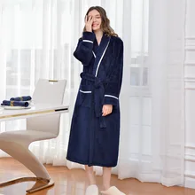 Пижама женский халат женский зимний толстый хлопковый вельветовый халат мужской фланелевый утренний халат Домашняя одежда теплая Пижама