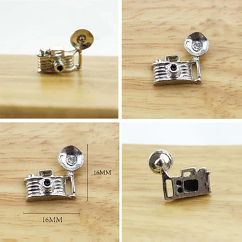 

1/12 Dollhouse Miniature Accessories Mini Metal Camera Simulation Furniture Model Toys for Doll House Decoration