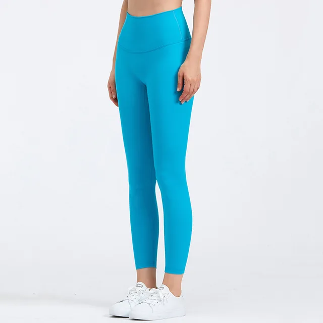 Lulu Quality Leggings Sport Women Fintess Tight High Waist Yoga Pant Butter Soft Gym Clothe 100%squat Proof Compression Athletic Smart blue