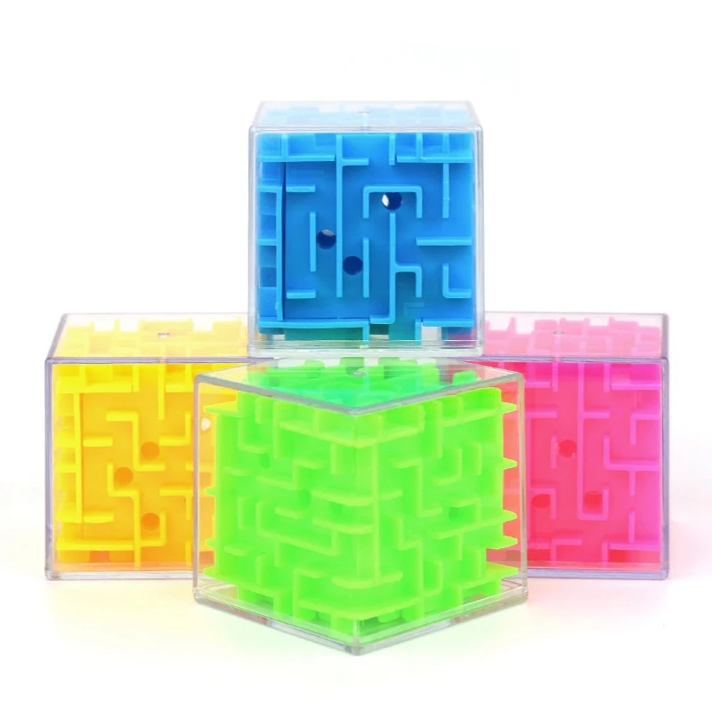 

3D Maze Magic Cube Transparent Six-sided Puzzle Speed Cube Rolling Ball Game Cubos Maze Toys for Children Educational