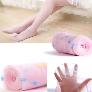

Summer Thin Slim Stockings Child Kids Girl Printed Flower Pantyhose Candy Color Sheer Crystal Silk Baby Girls Tights