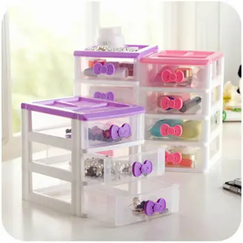 

Storage Boxs 2/3/4 Layer Organizer Jewelry Case Headdress Drawer Desk Plastic